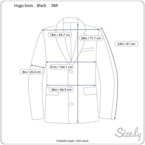 Hugo Boss Mens NWOT Black Italian Super 120’s Wool Blazer 38R MSRP $898 - Picture 16 of 16